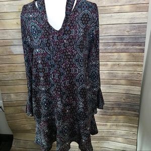 Romeo & Juliette Empire Waist Paisley Boho Dress